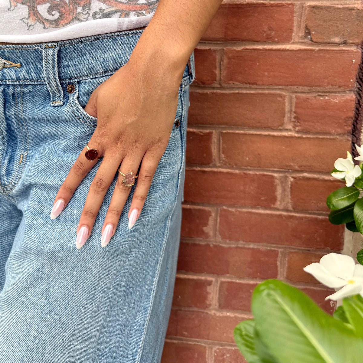 Sugarboo - Round Prong Watermelon Tourmaline Ring