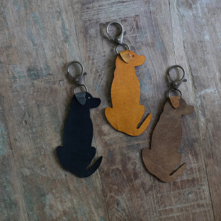 Leather Labrador Keychain