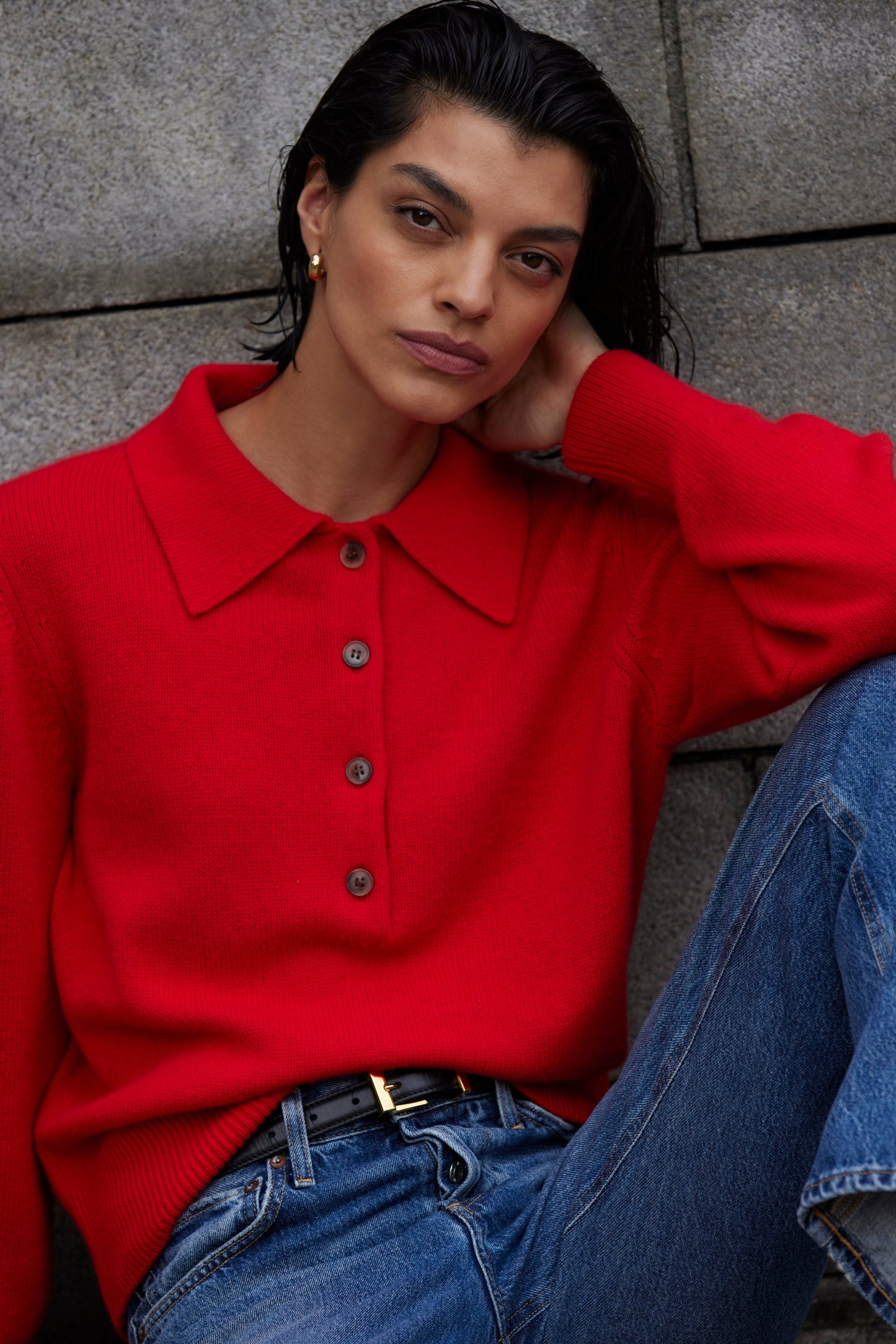 SoldoutNYC - The Cashmere Polo in Cherry