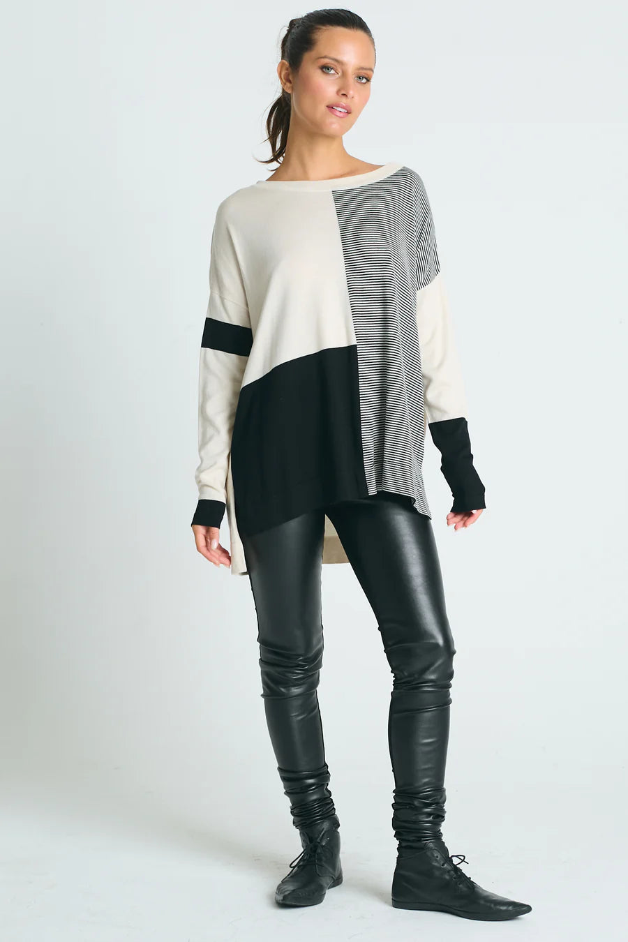 Pima Cotton Mod Graphic Crewneck Sweater
