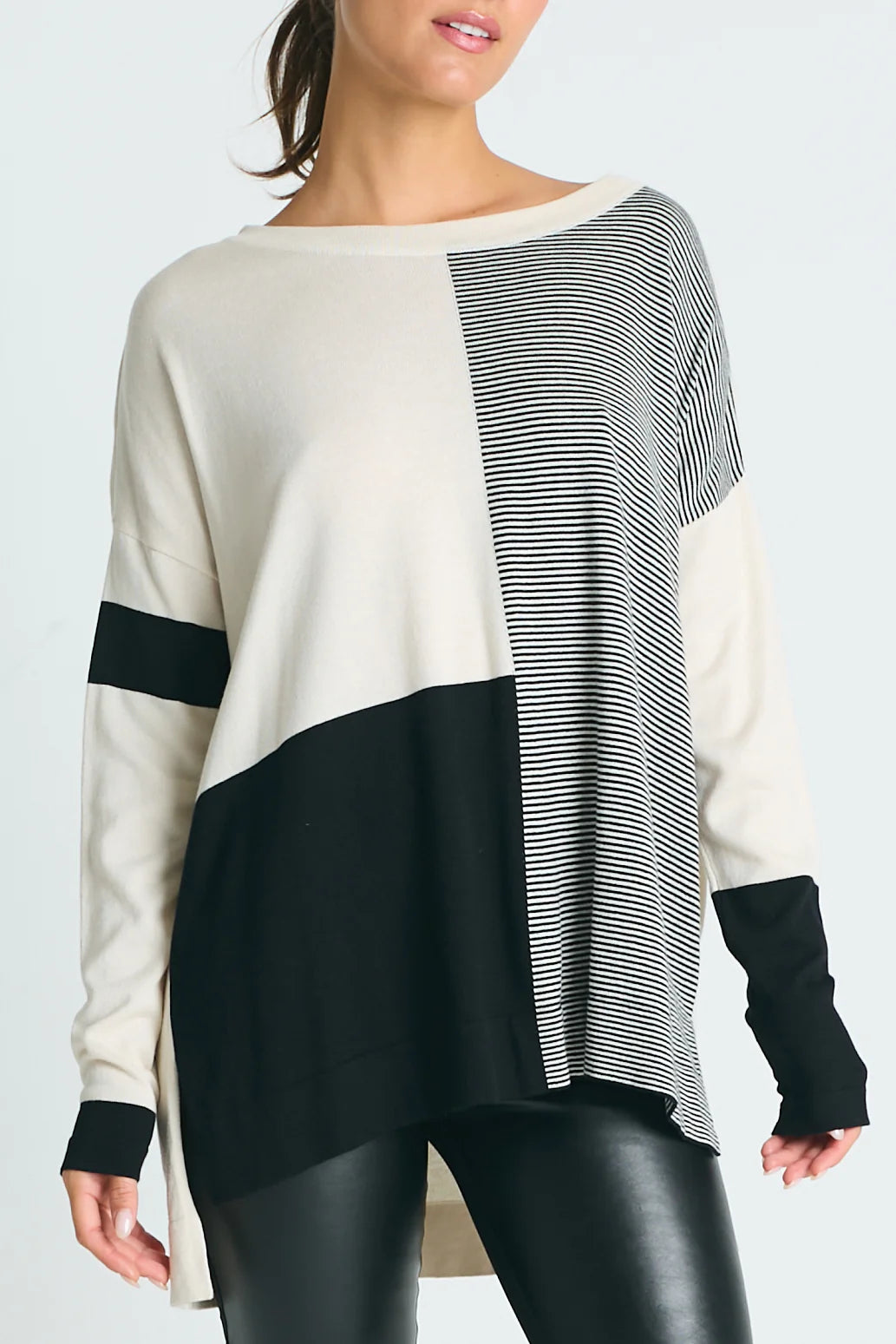 Pima Cotton Mod Graphic Crewneck Sweater