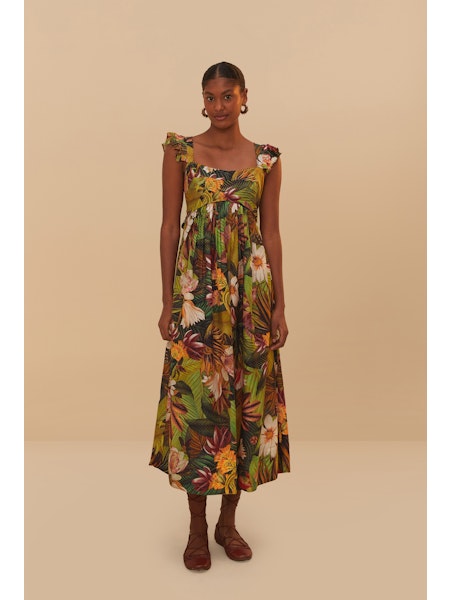 Farm Rio - Botanical Forest Scoop Neck Dress