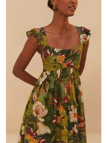 Farm Rio - Botanical Forest Scoop Neck Dress