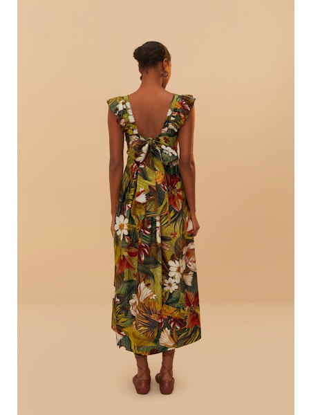 Farm Rio - Botanical Forest Scoop Neck Dress