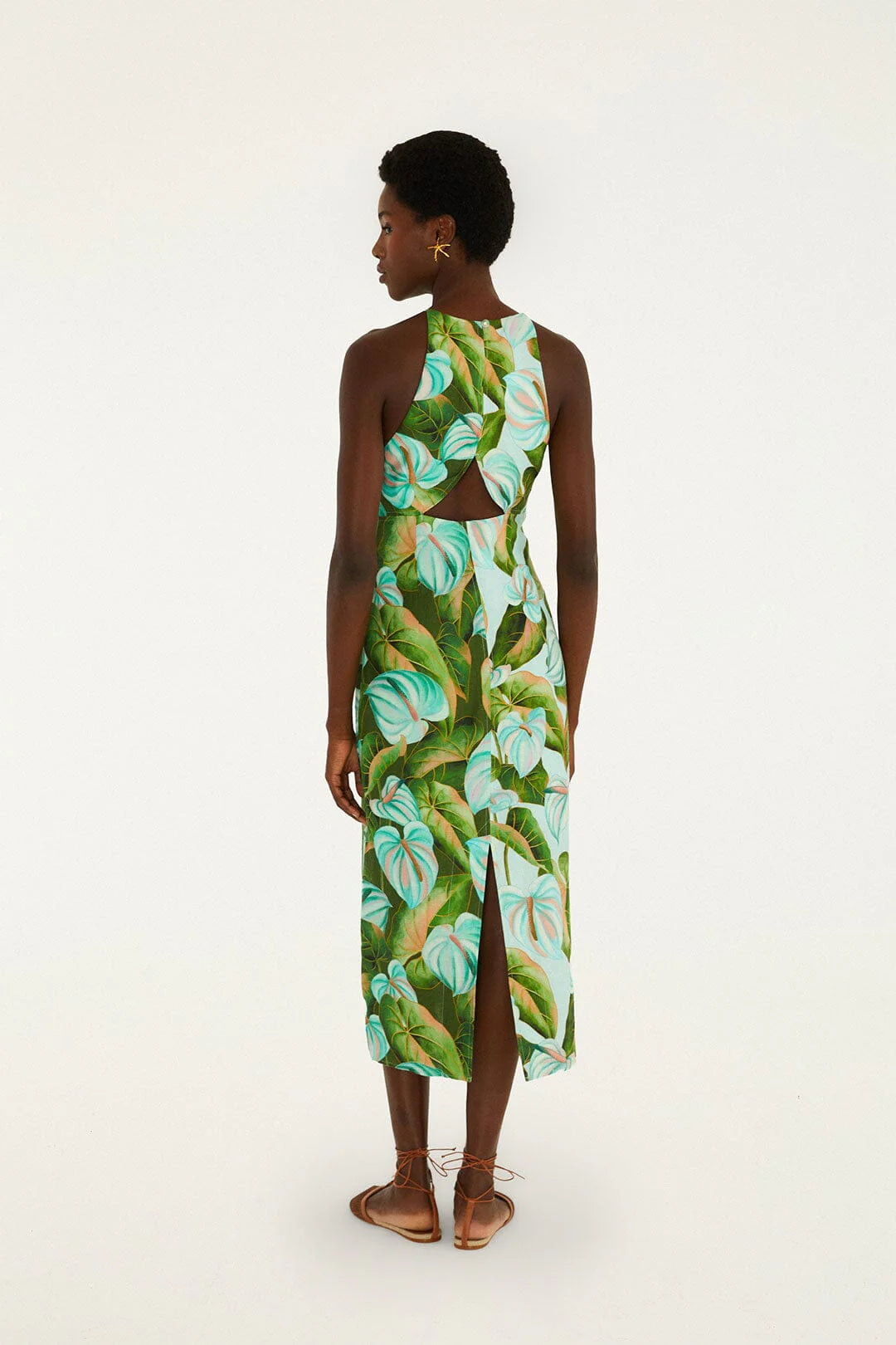 Farm Rio - Antrium Leaves Mix Midi Dress