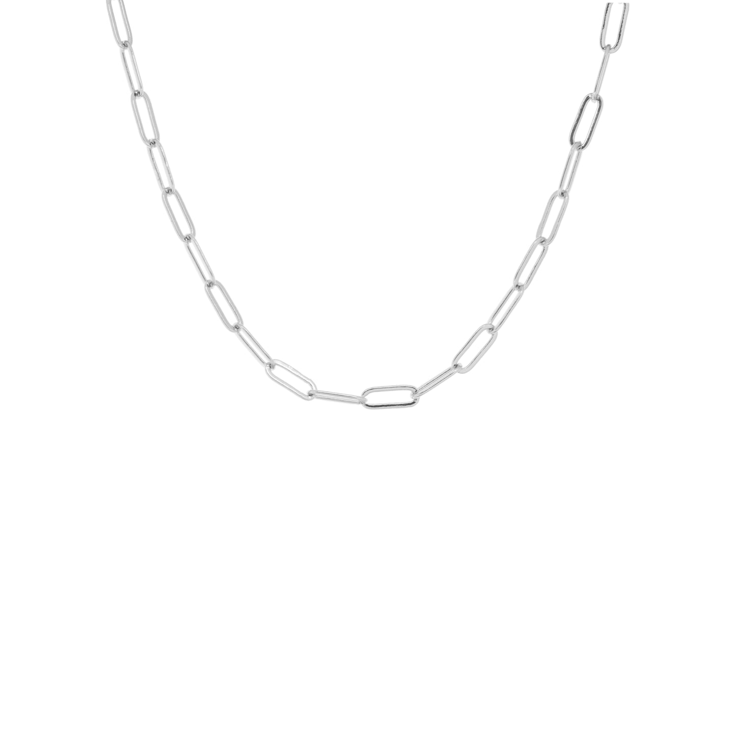 Sterling Silver-18" Small Oval Chain Necklace