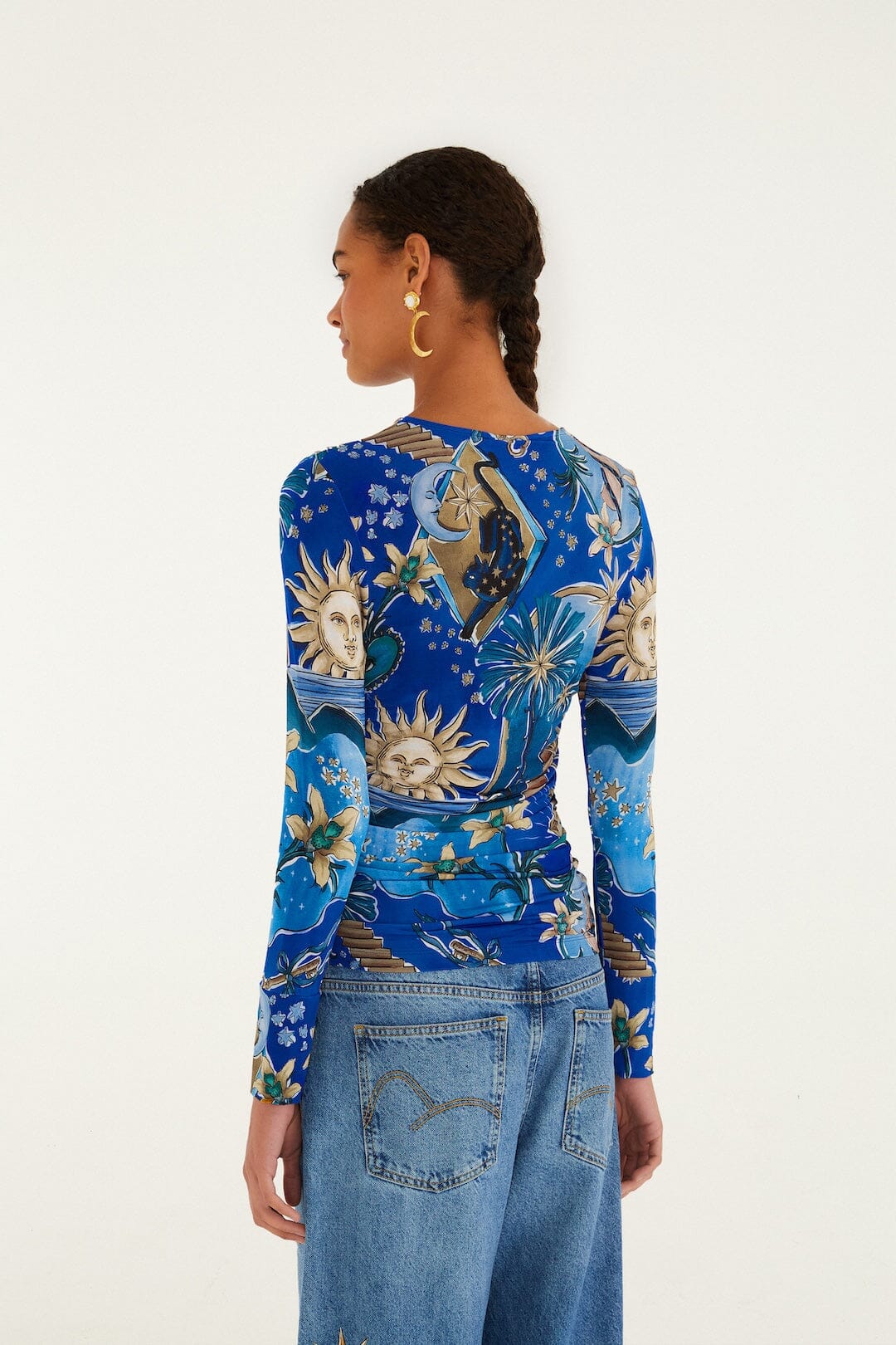 Farm Rio - Mystical Blue Jersey Blouse