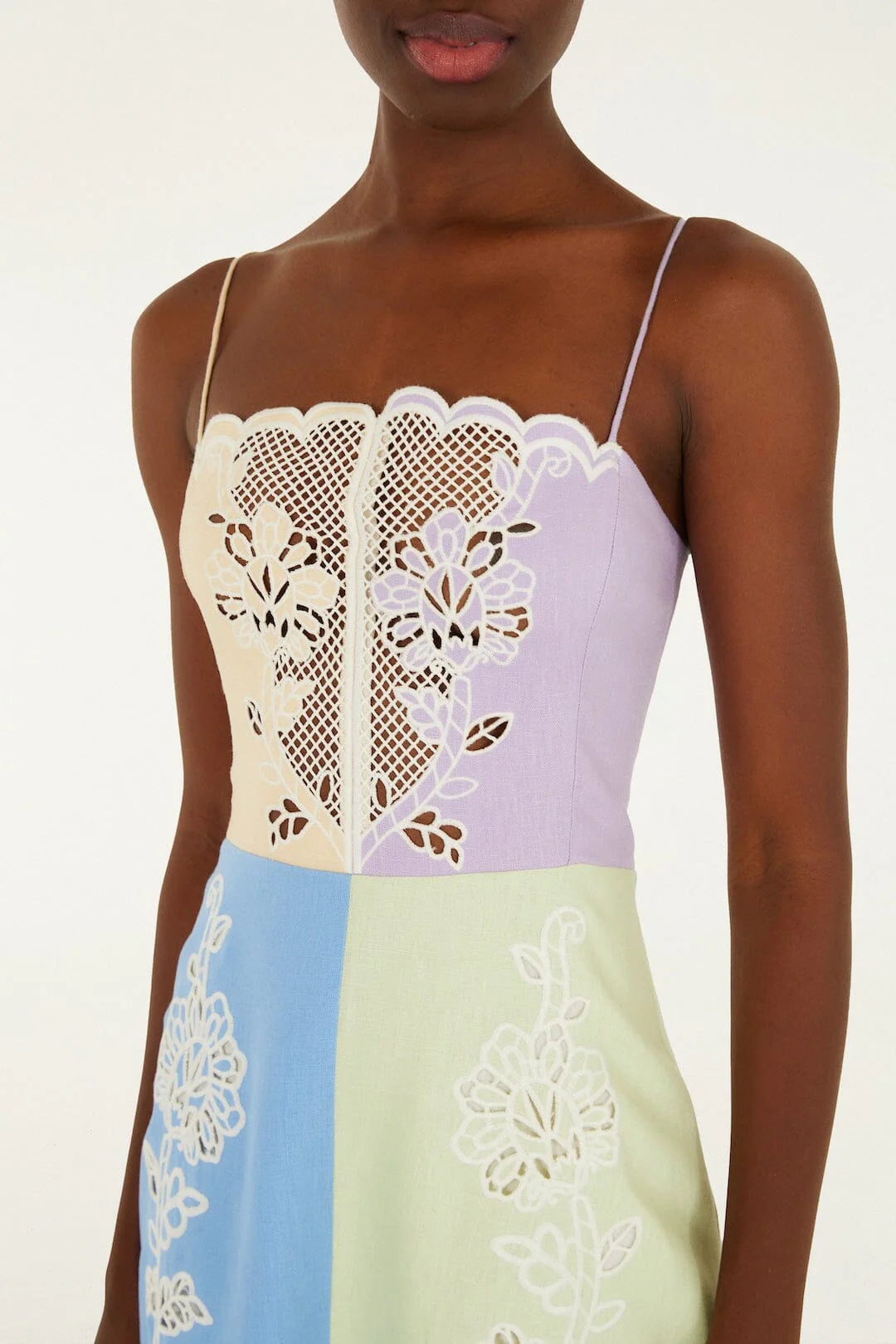 Farm Rio - Multicolor Embroidery Midi Dress