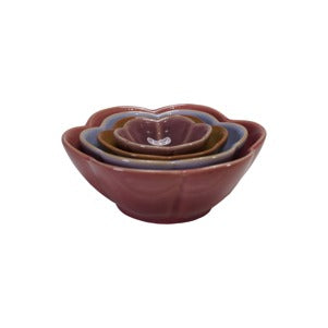 Stoneware Flower S/4