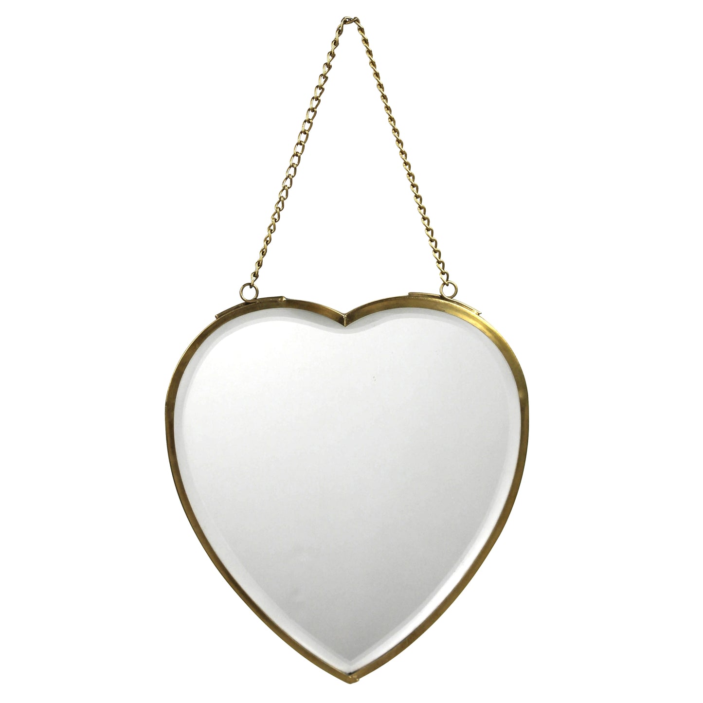 Heart Mirror on Chain, Brass