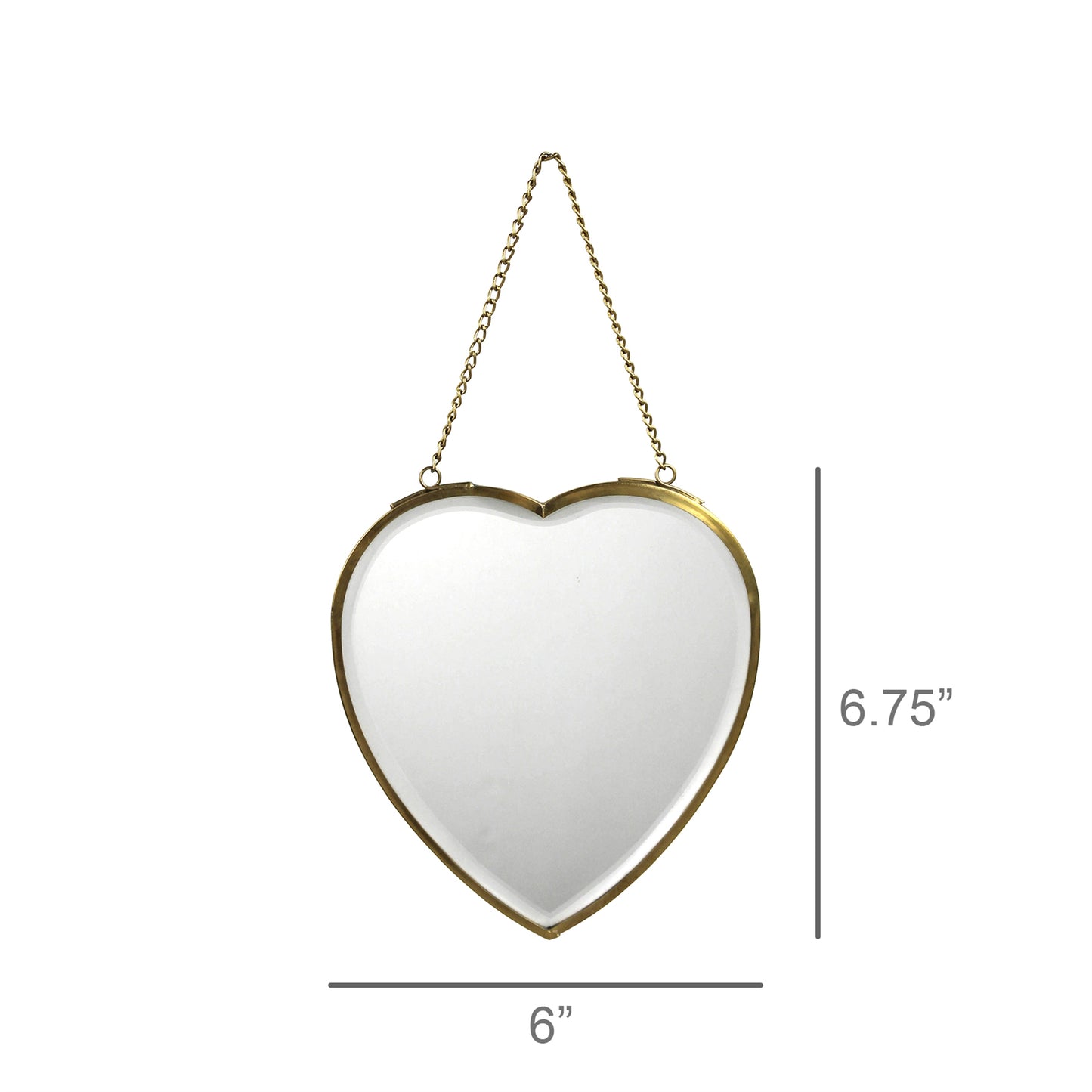Heart Mirror on Chain, Brass