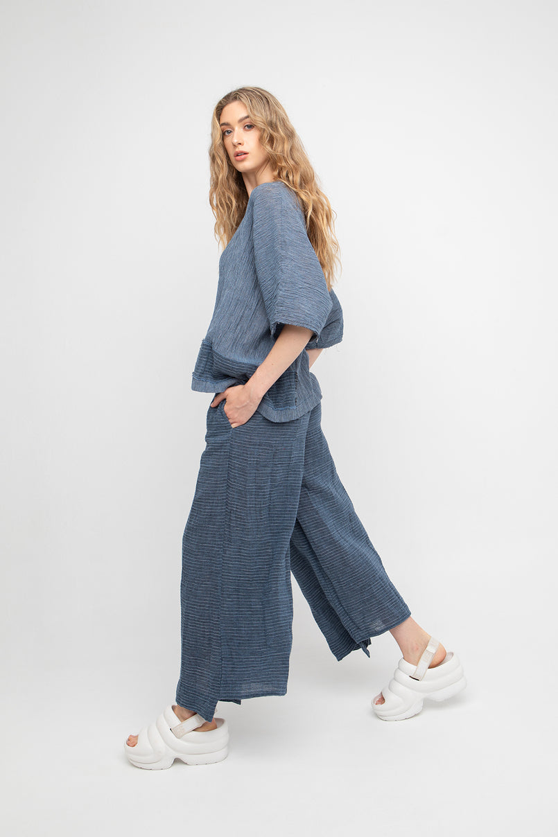 Short sleeve linen top