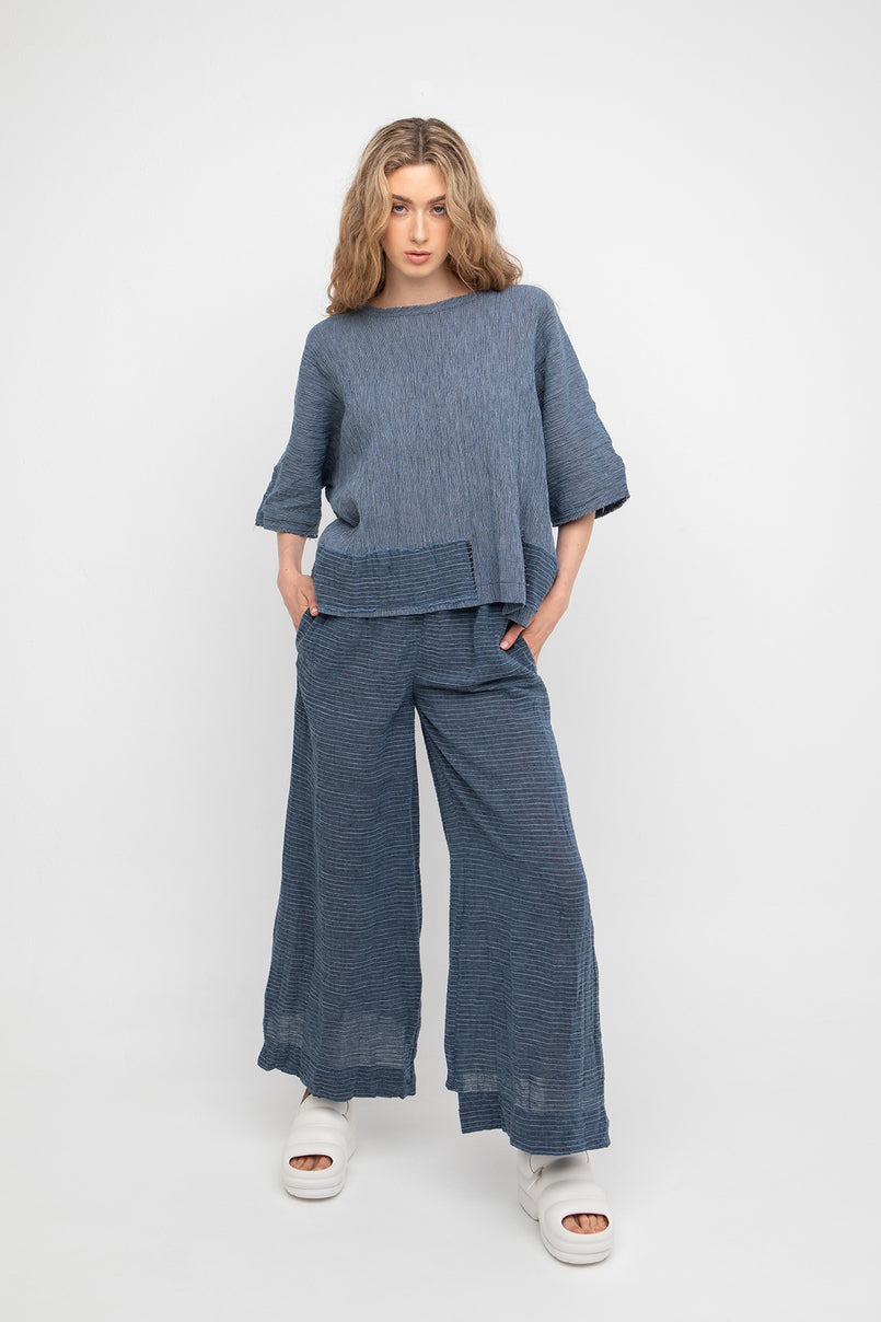 Linen wide leg pant