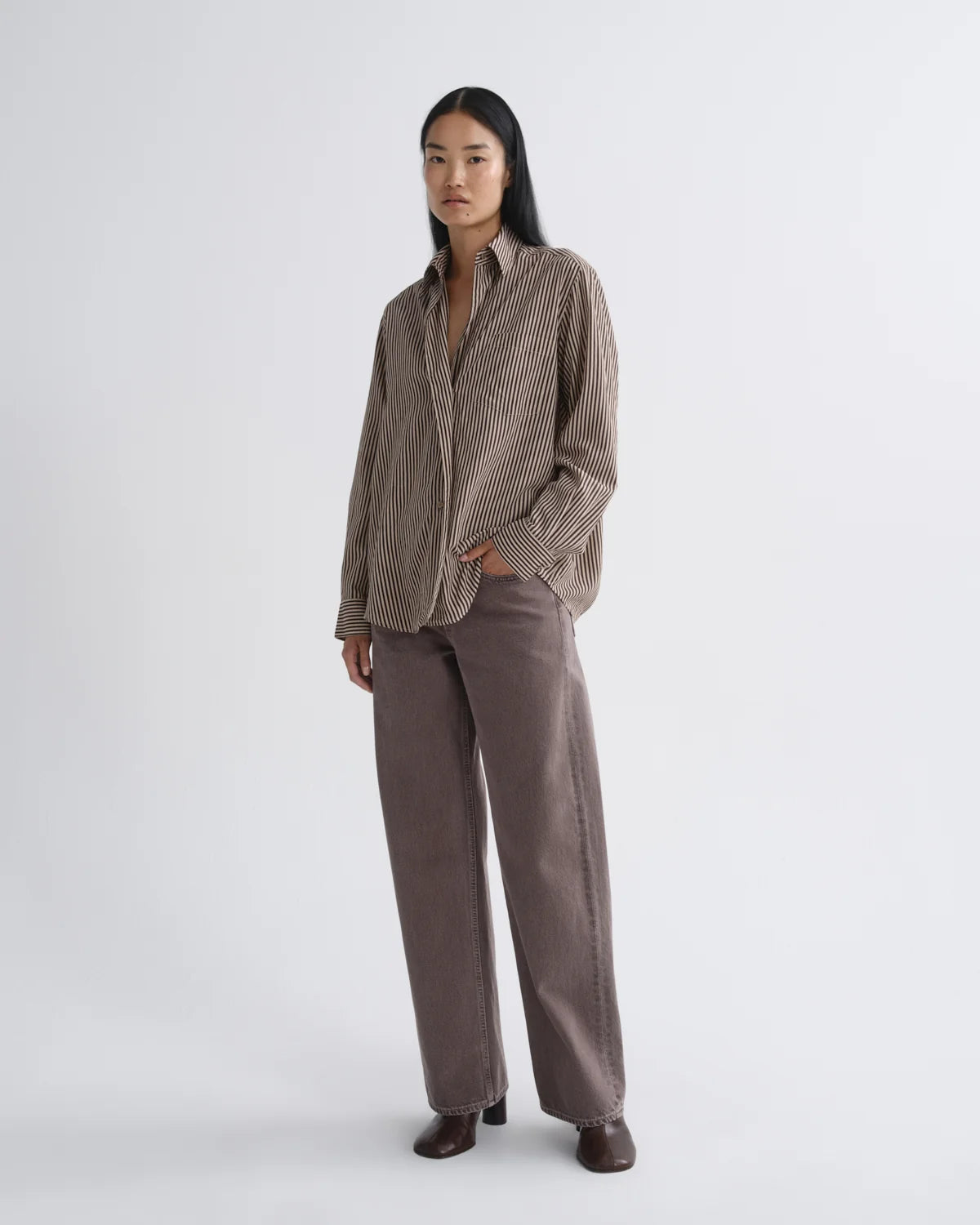 AGOLDE - Aris Shirt in Trace Stripe