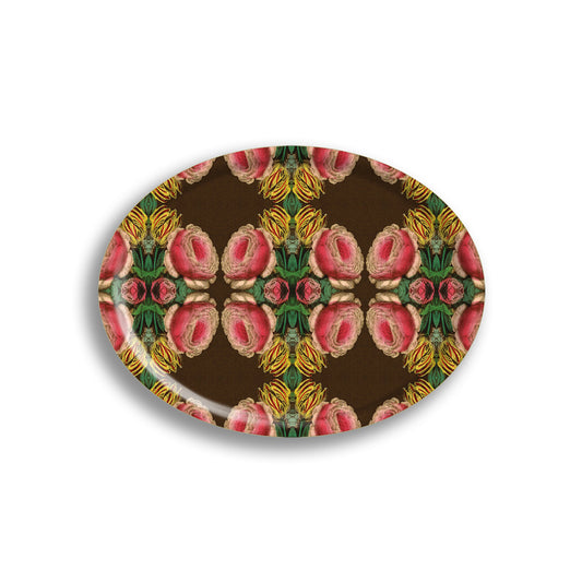 Cabbage Rose Oval Tray