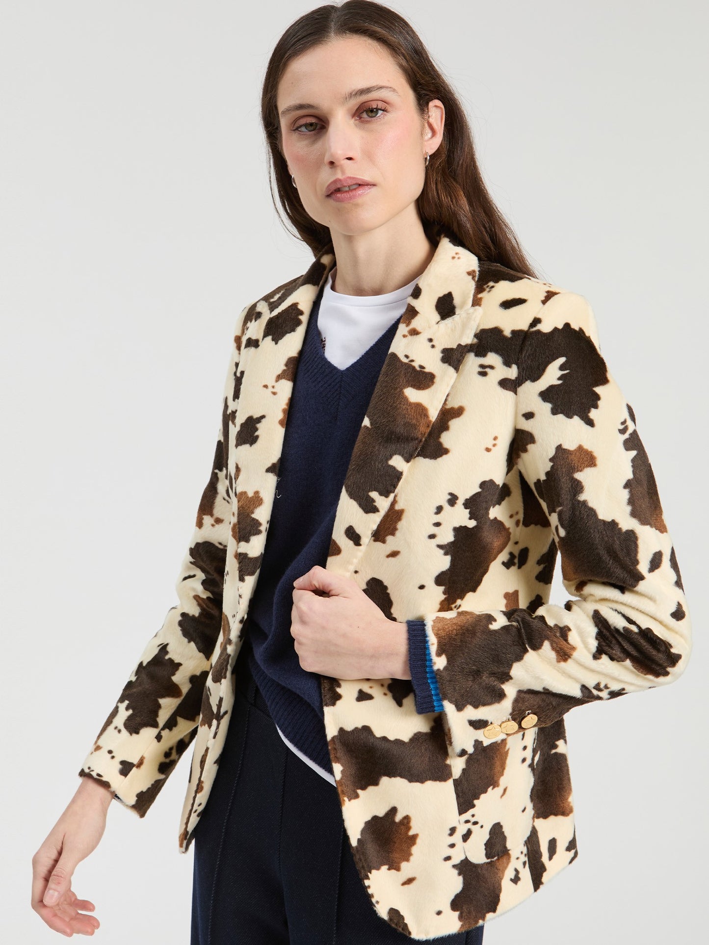 Vilagallo - Cow Print Blazer