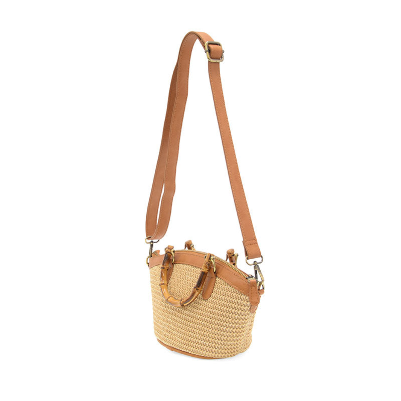 Natural Straw Millie Bamboo Handle Basket Crossbody