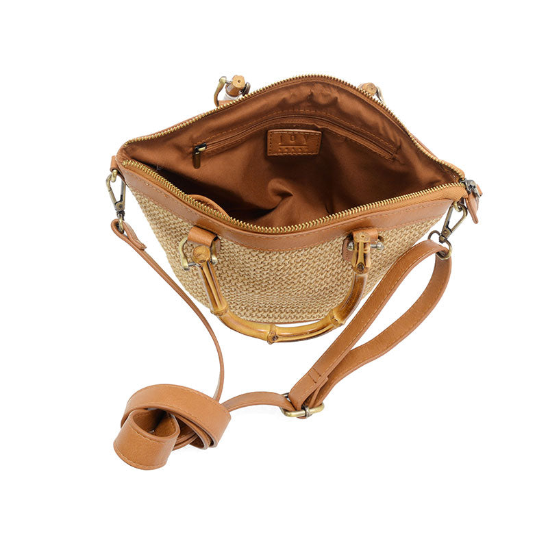 Natural Straw Millie Bamboo Handle Basket Crossbody