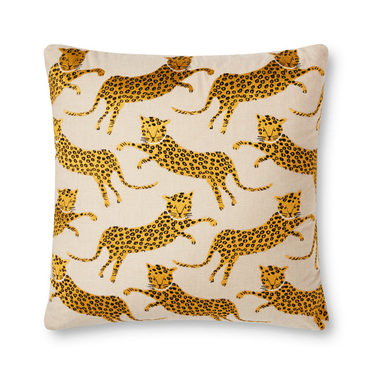 Rifle X Loloi Pillows: Leopard Natural/Gold
