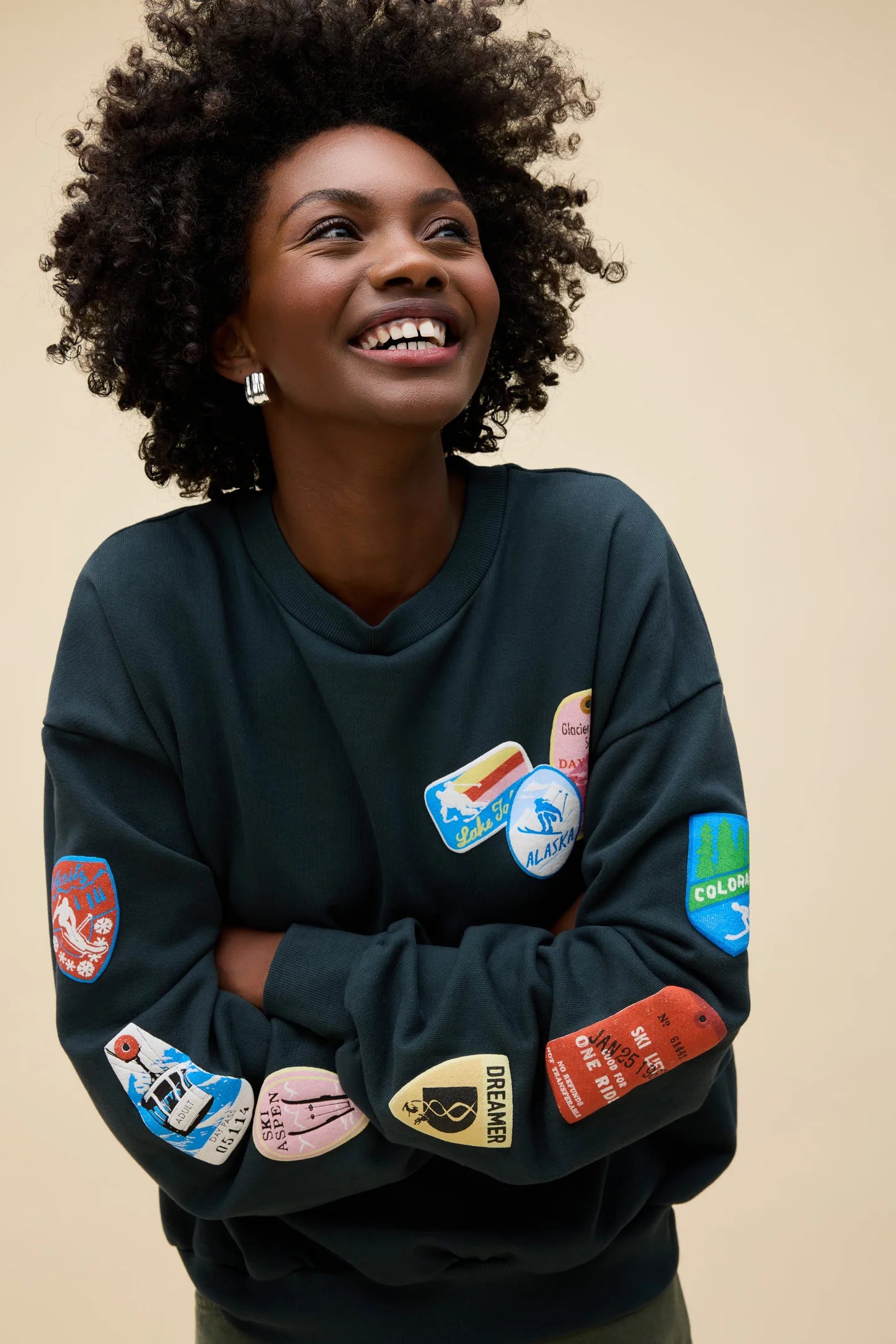 Daydreamer - Ski Patch Oversized Crew – Cypress Apparel and Home Goods