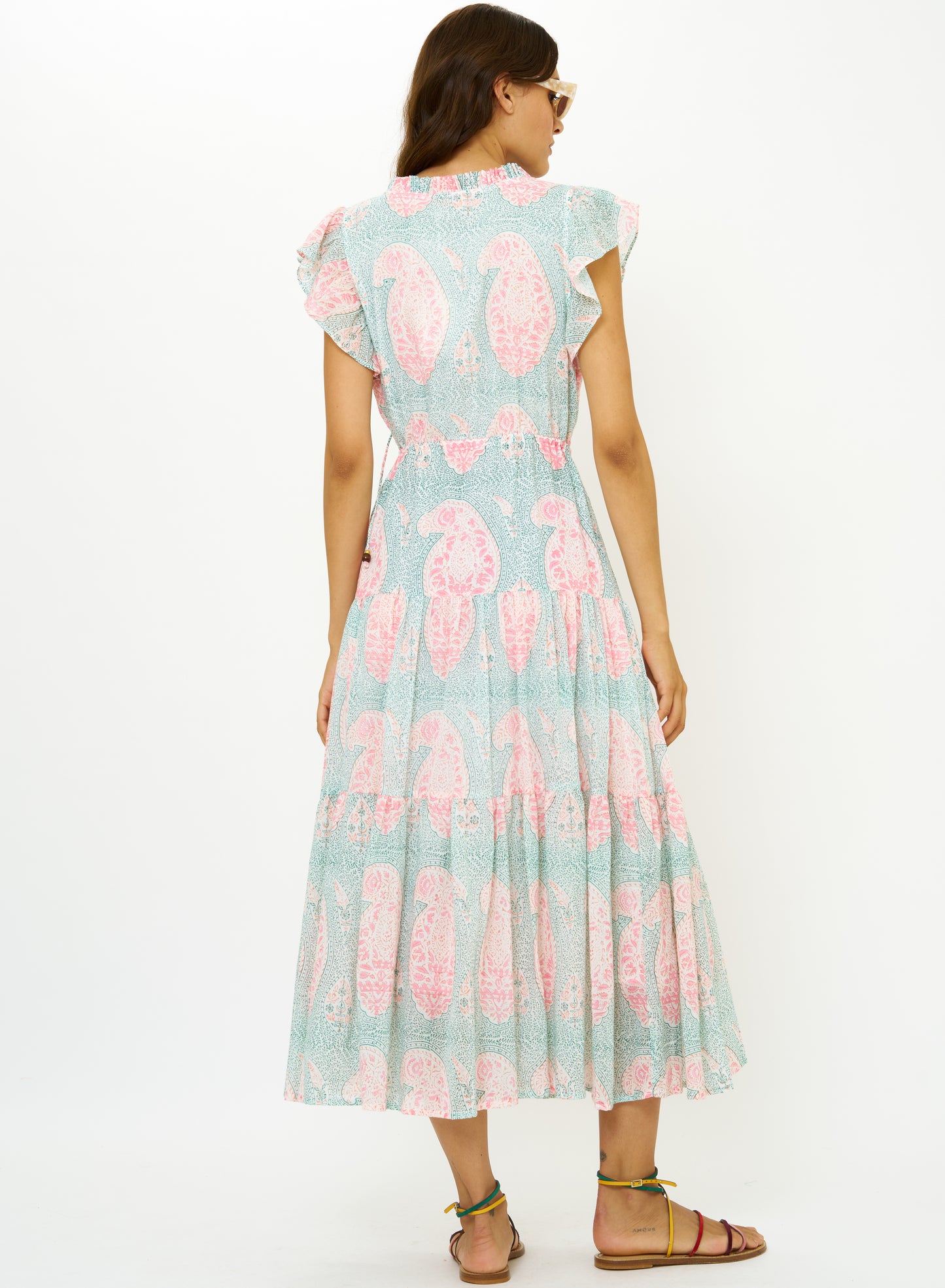 Oliphant Cinched Flirty Midi Dress