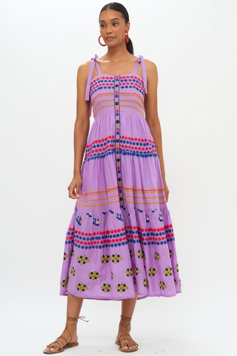 Oliphant - Lucknow Tie Strap Button Midi Dress