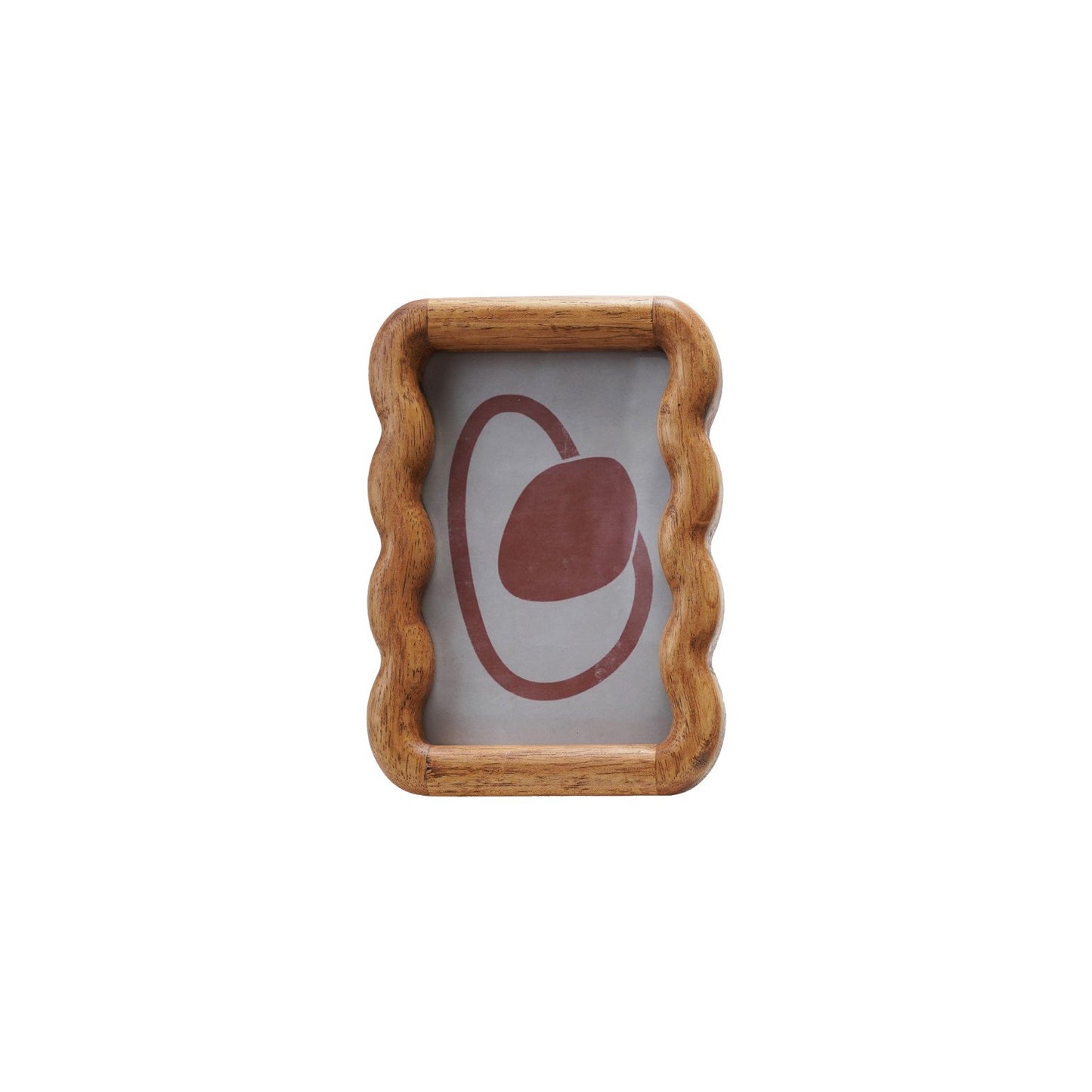 Rubberwood Scalloped Photo Frame, Natural (Holds 4" x 6" Photo)