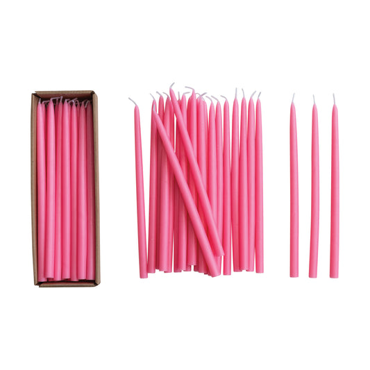 Unscented Thin Taper Candles in Box, Set of 24