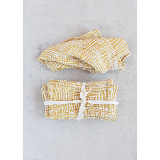 Cotton Napkins with Kuba Cloth Pattern, Set of 4
