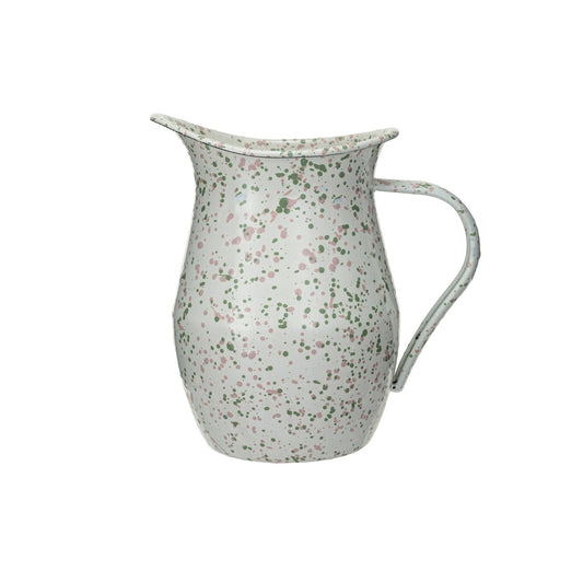 1 Quart Enameled Metal Splatterware Pitcher