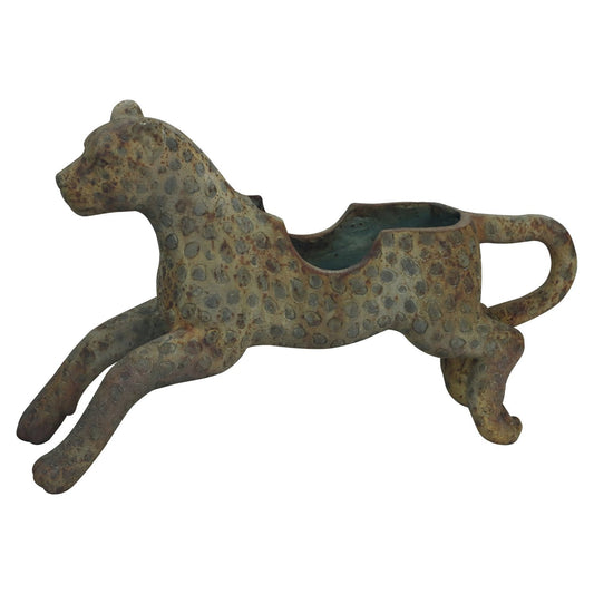 Decorative Magnesia Vintage Reproduction Carousel Leopard Shaped Container