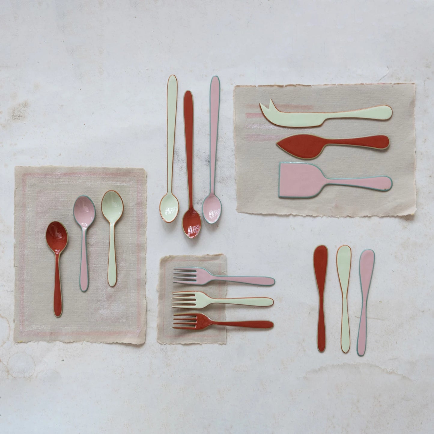 Enameled Stainless Steel Cocktail Spoons