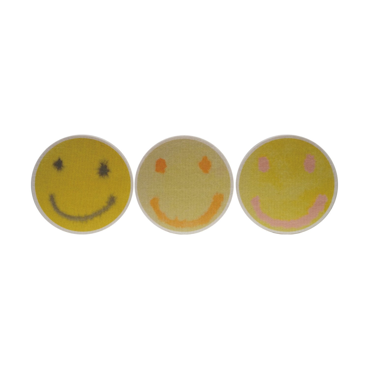 Reusable Cellulose Sponge Cloth with Smiley Face, 3 Colors
