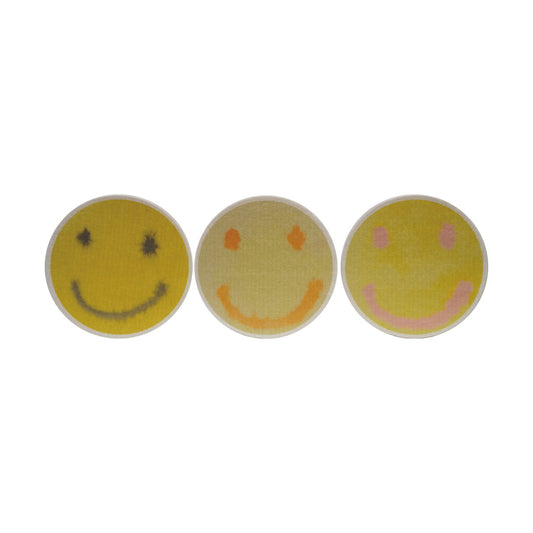 Reusable Cellulose Sponge Cloth with Smiley Face, 3 Colors