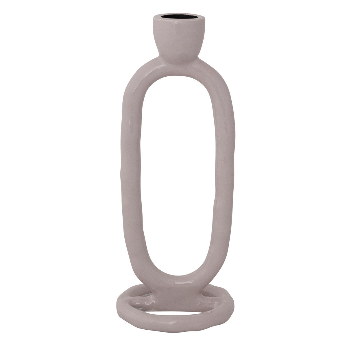 Enameled Aluminum Oval Taper Holder, Lilac Color