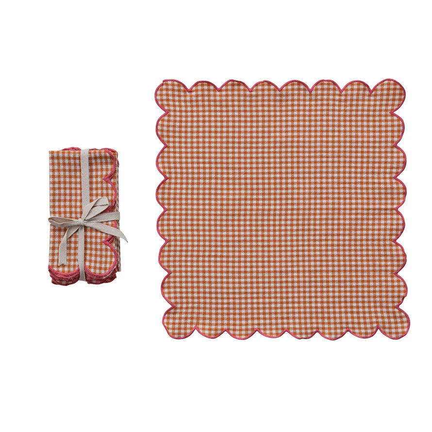 Cotton Scalloped Napkins S/4