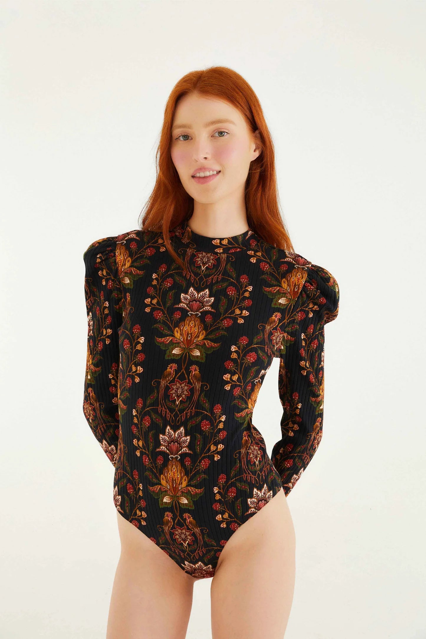 Farm Rio - Berry Garden Black Bodysuit