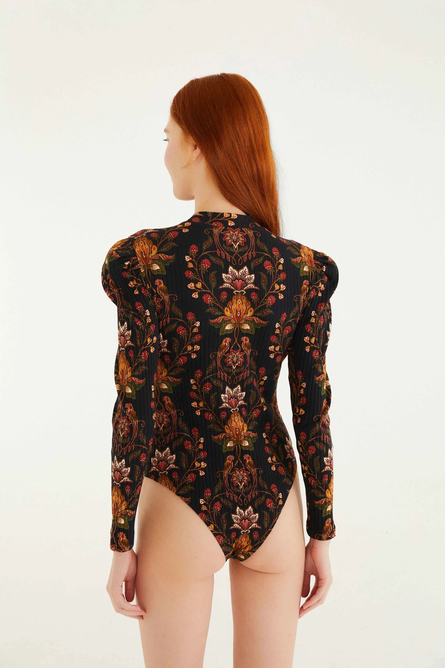 Farm Rio - Berry Garden Black Bodysuit