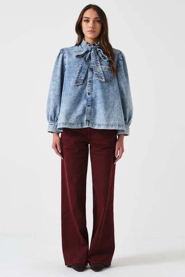 Seventy + Mochi - Gracie Twisted Jean in Mulberry