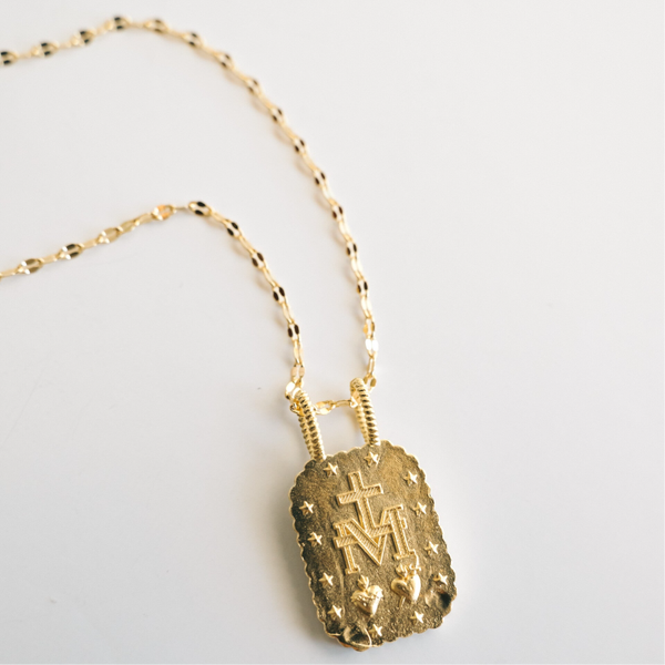 Virgen Luz Mini Necklace - Blue