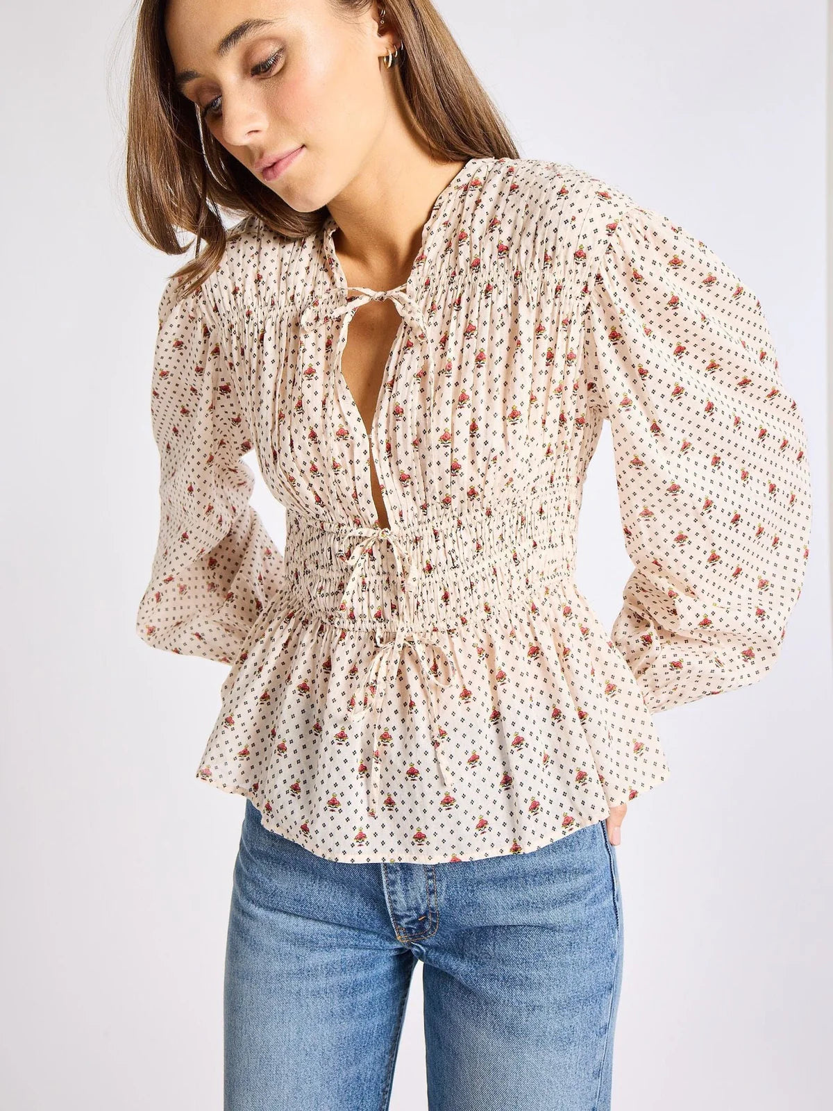 Ella Top in Blush Foulard