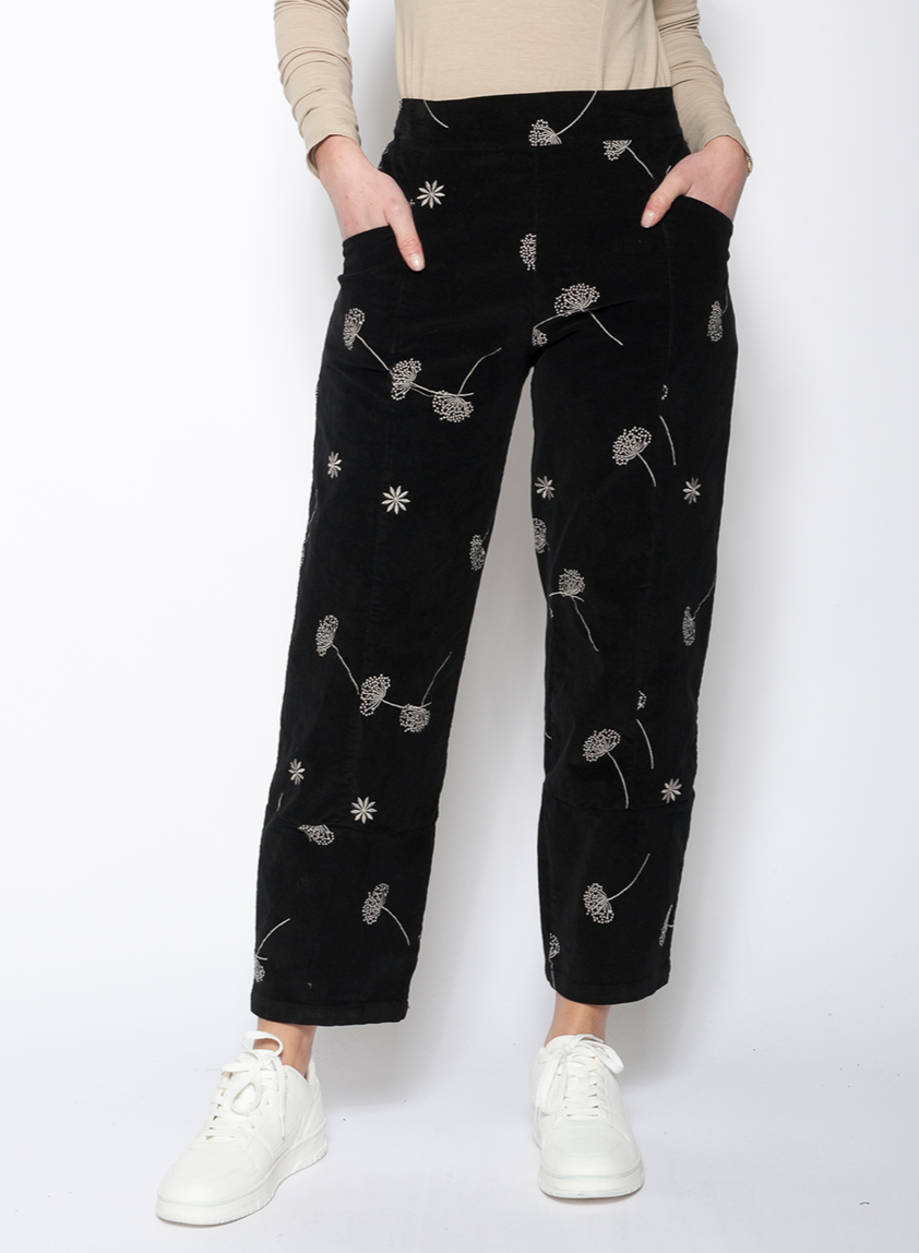 Embroidered Cord Trousers
