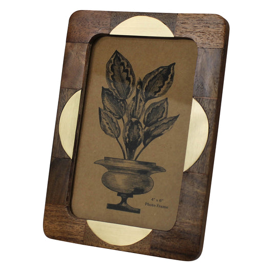 Teak Frame, Semi Circle Brass - 4x6