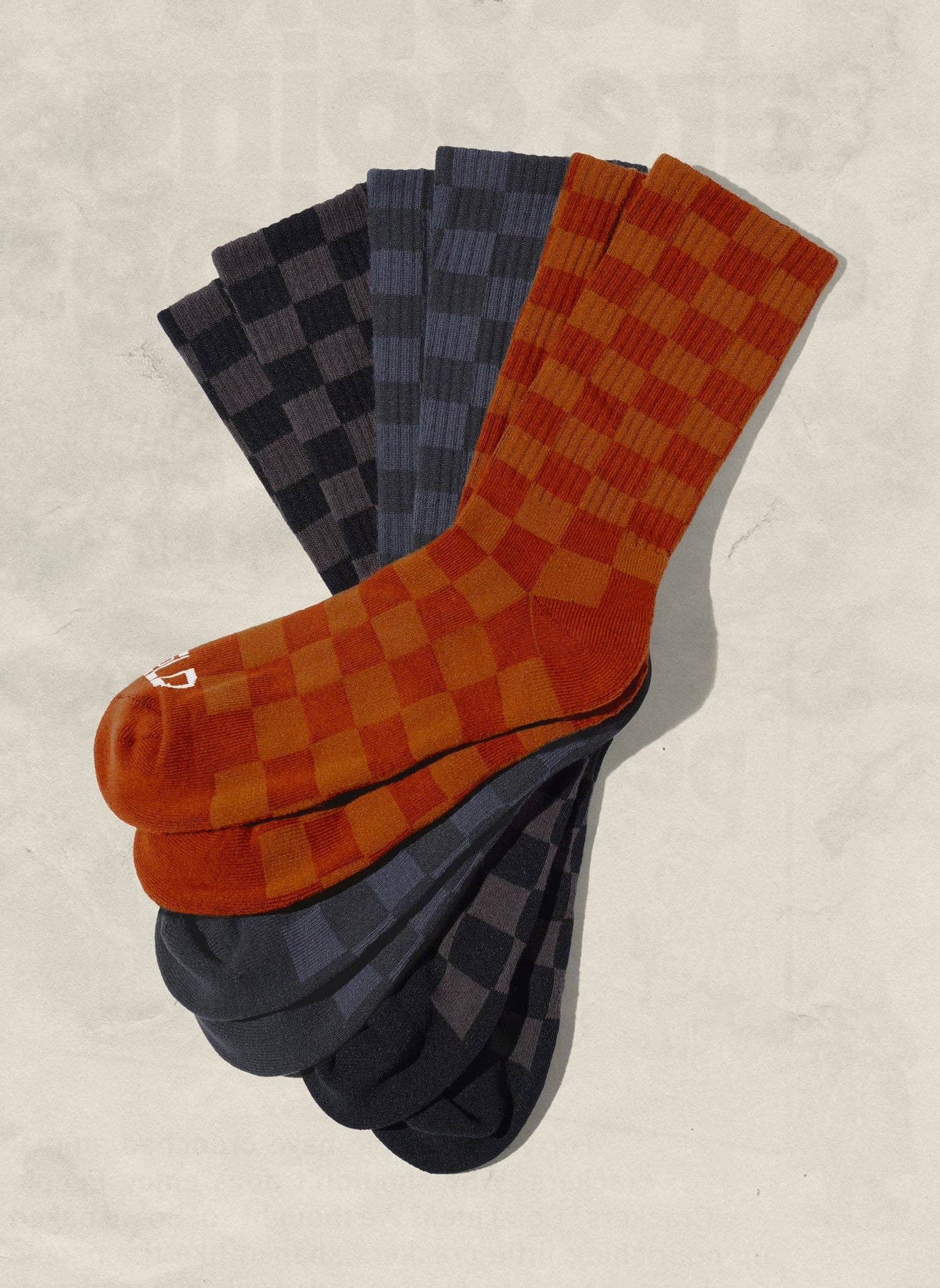 Tonal Checkerboard Crew Socks