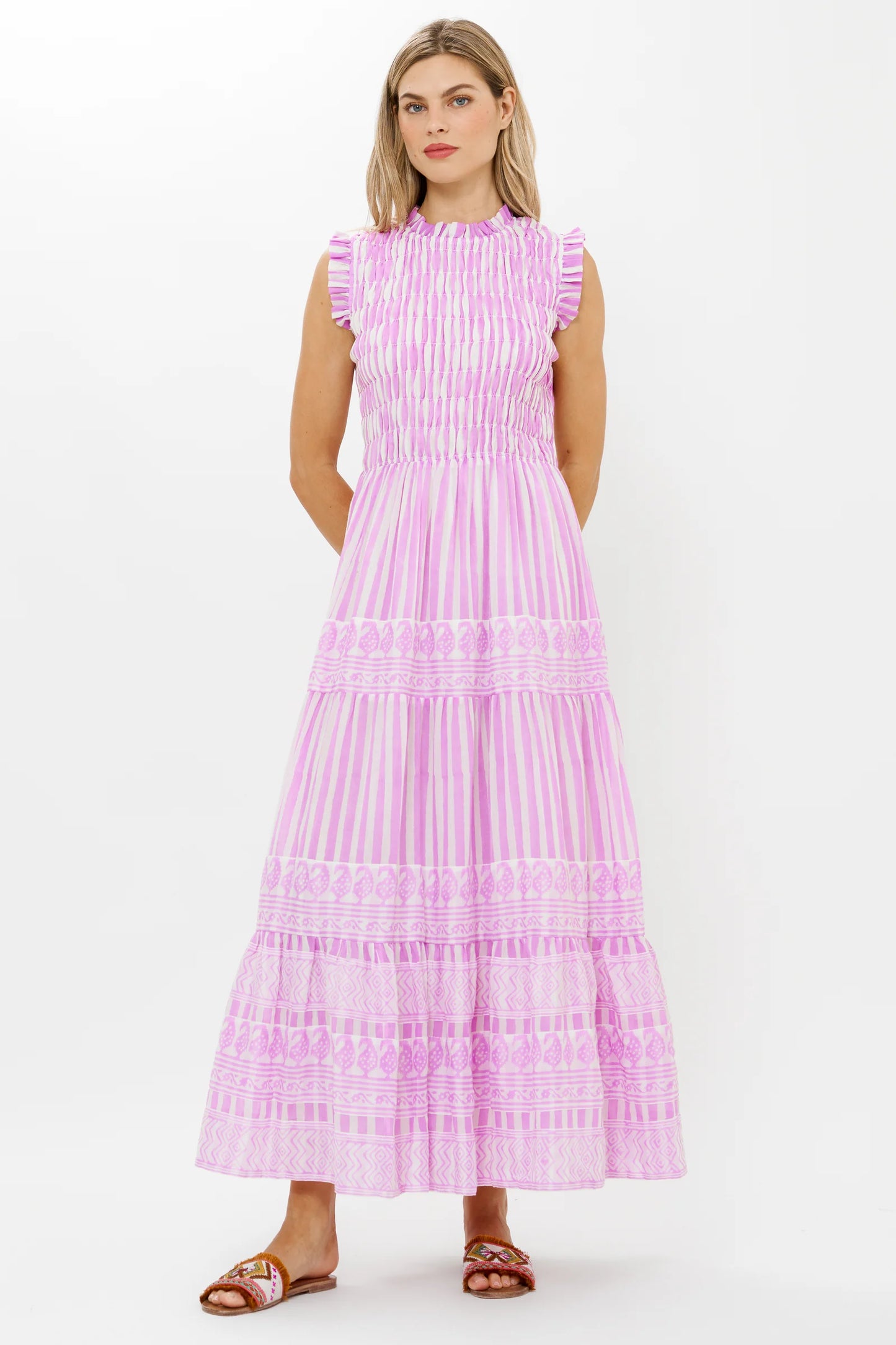 Oliphant - Sleeveless Smocked Maxi
