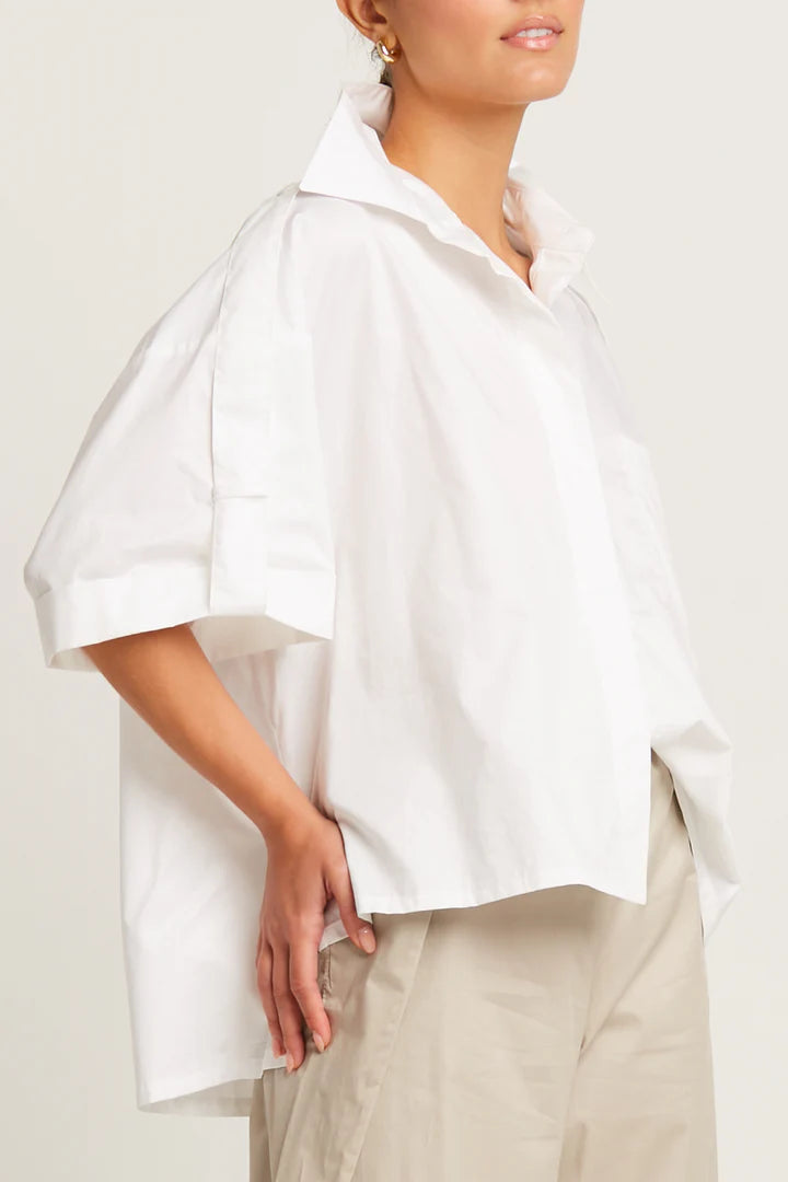 Cotton Tab Sleeve Shirt