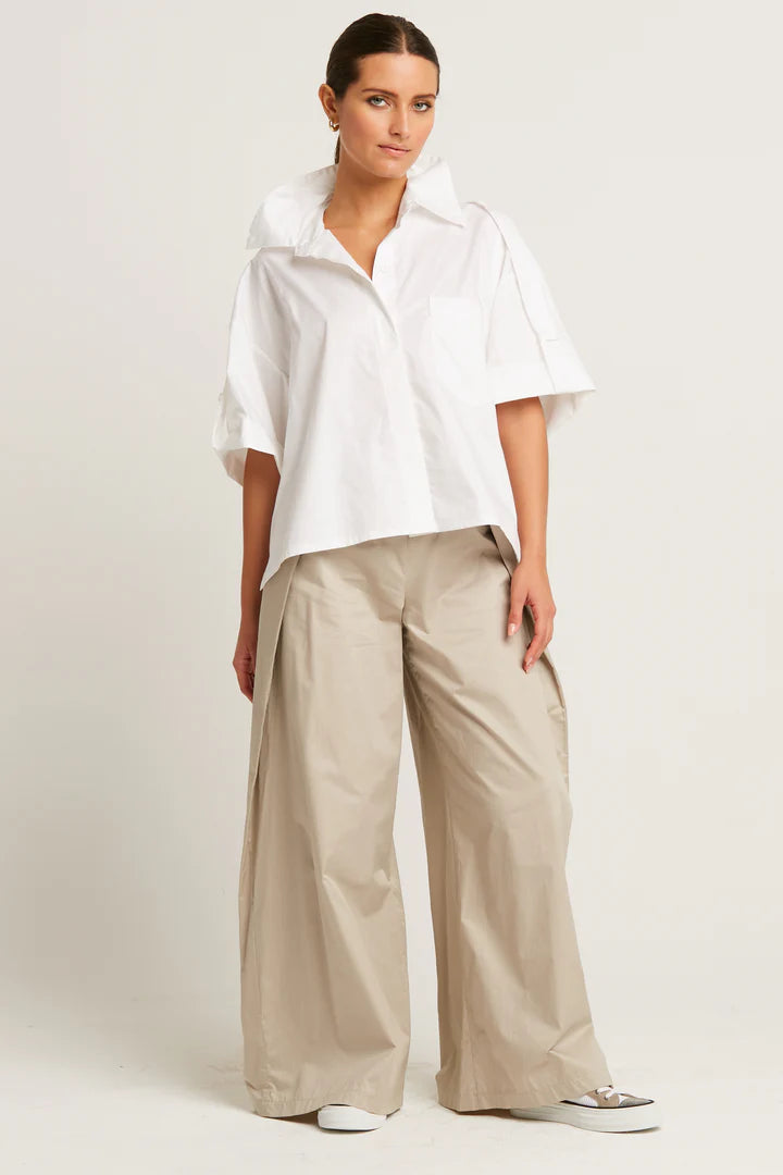 Cotton Tab Sleeve Shirt