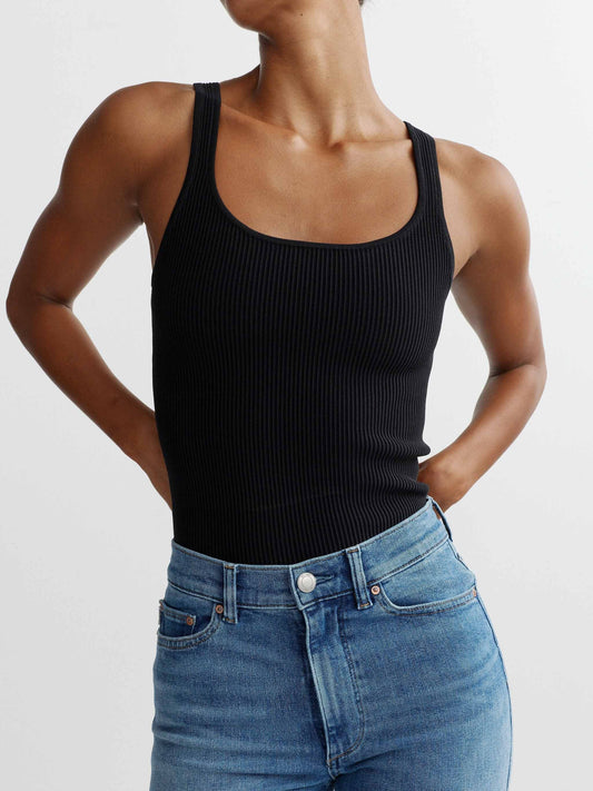 DL1961 - Scoop Neck Tank in Black