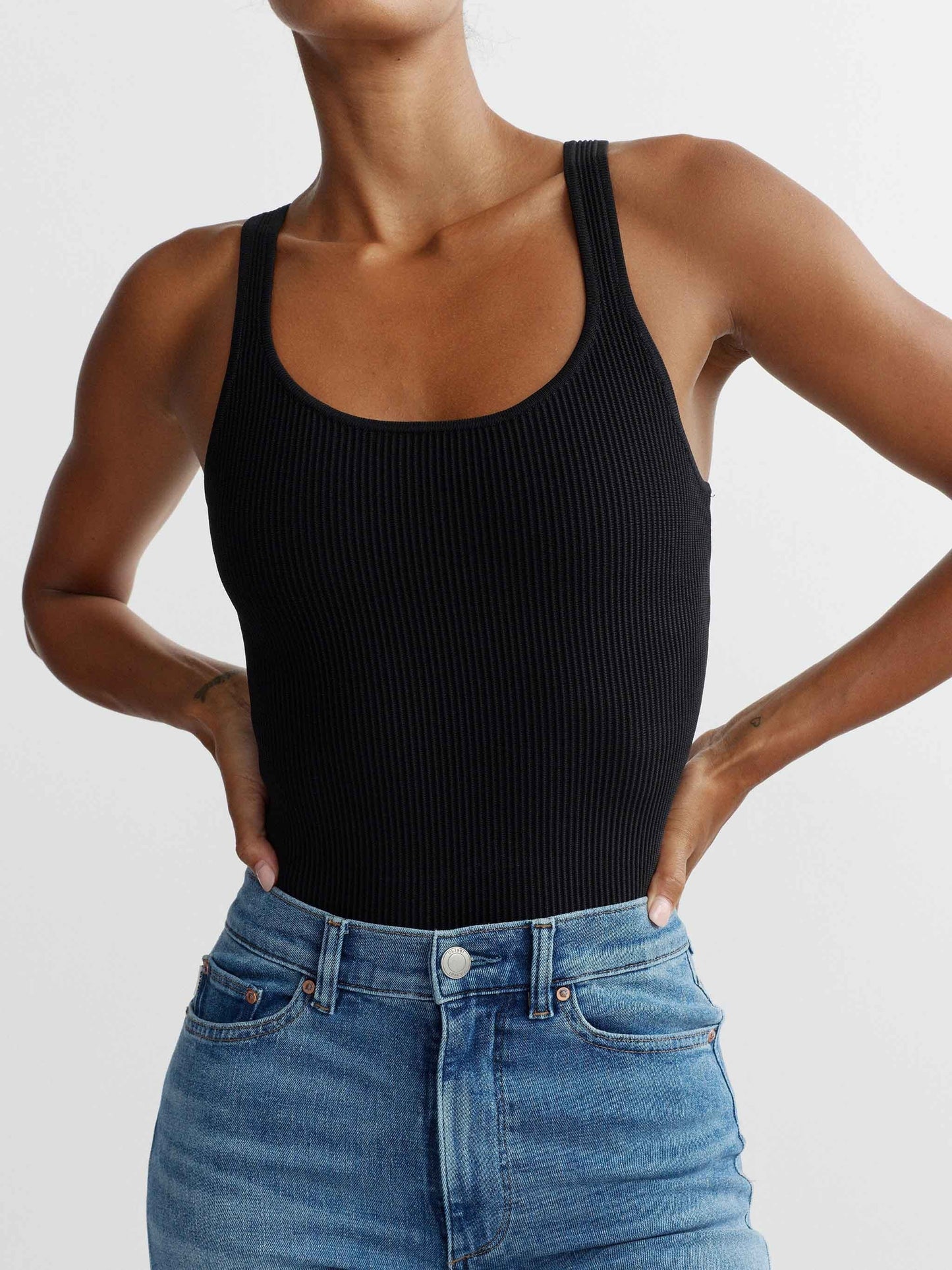 DL1961 - Scoop Neck Tank in Black