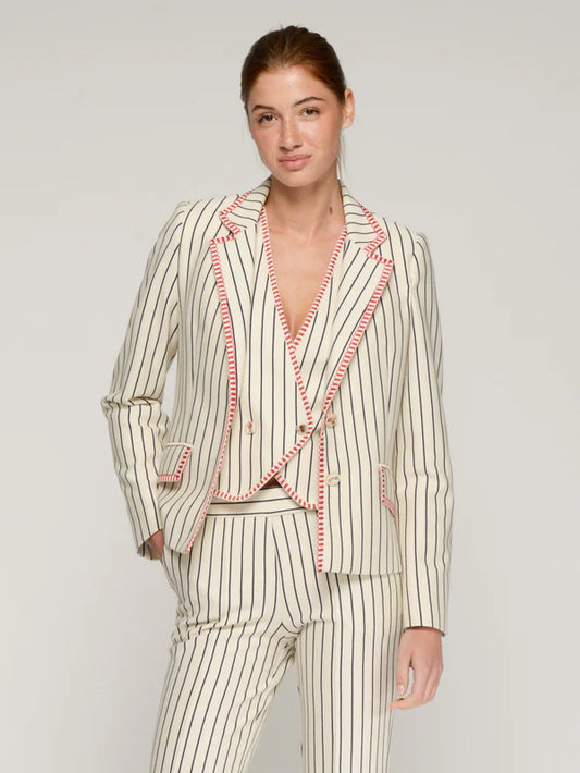 Vilagallo - Striped Jacket with Red Trim